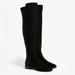 J. Crew Black Over-the-Knee Stretch Suede Boots